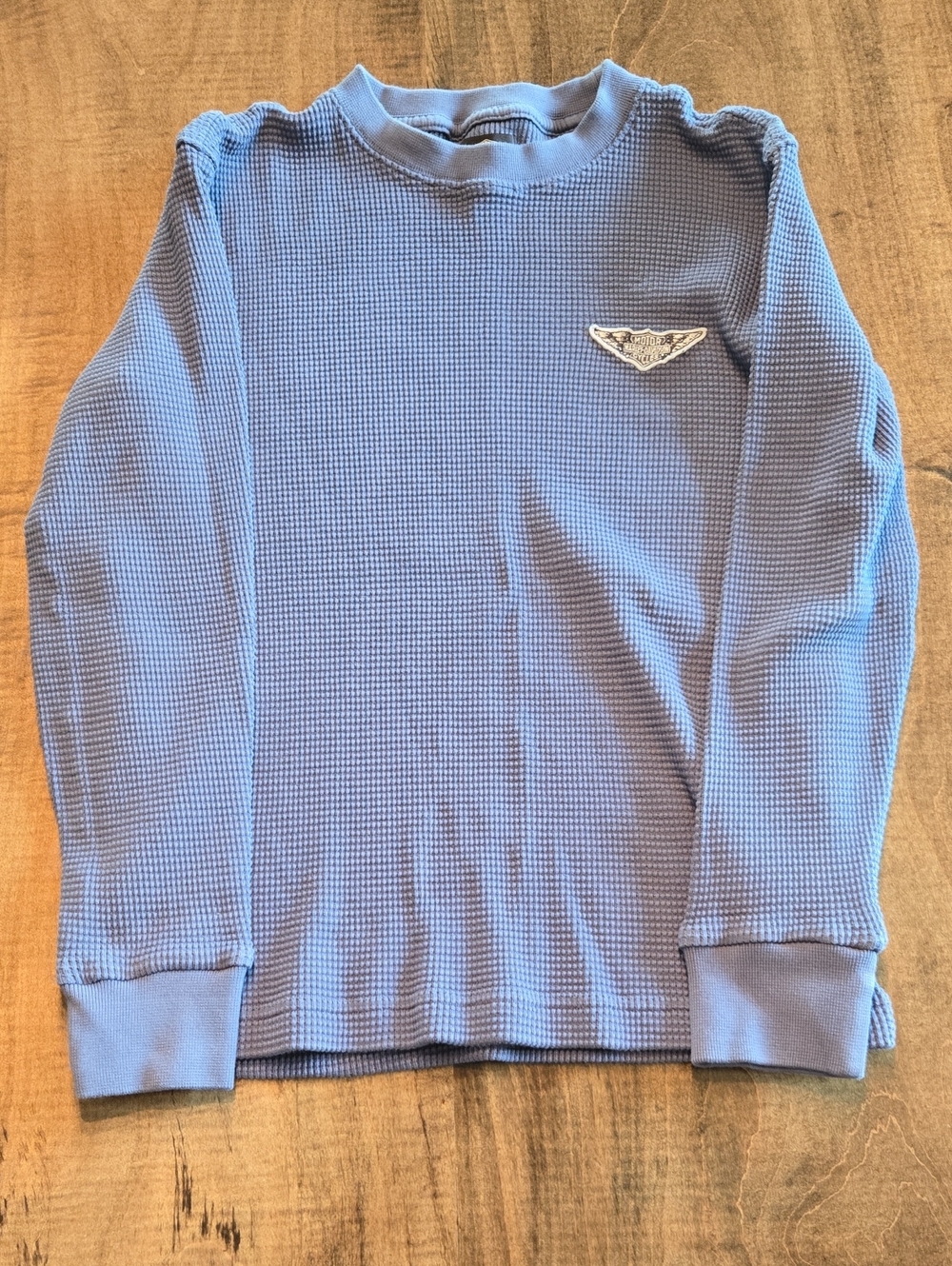 Harley-Davidson Light Blue Crewneck Waffle Knit Sweater